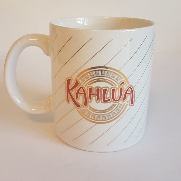 Set of 2 Vintage Kahlua Liqueur Mugs Teacups White Red Gold Kahlua Coffee Mugs - Picture 8 of 16